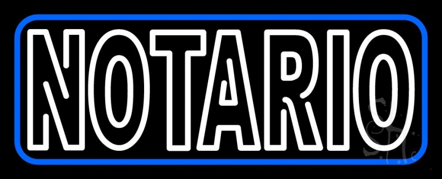 Double Stroke Notario Open Neon Sign
