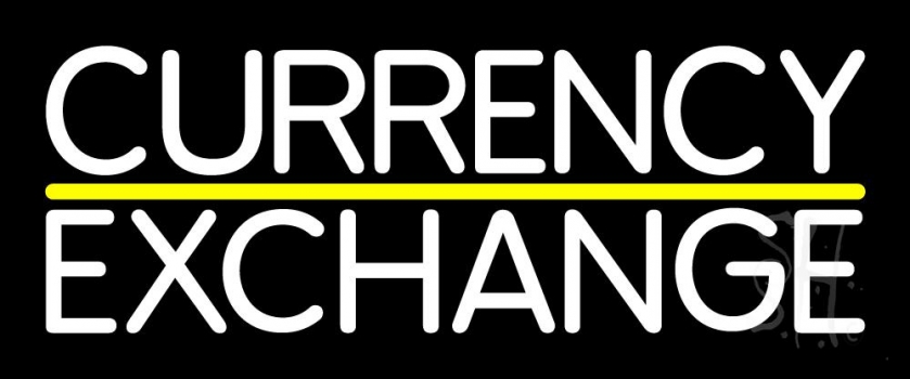 White Currency Exchange Neon Sign