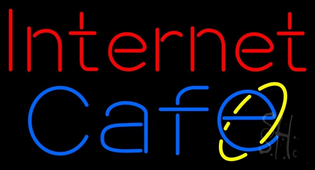 Red Internet Cafe Neon Sign