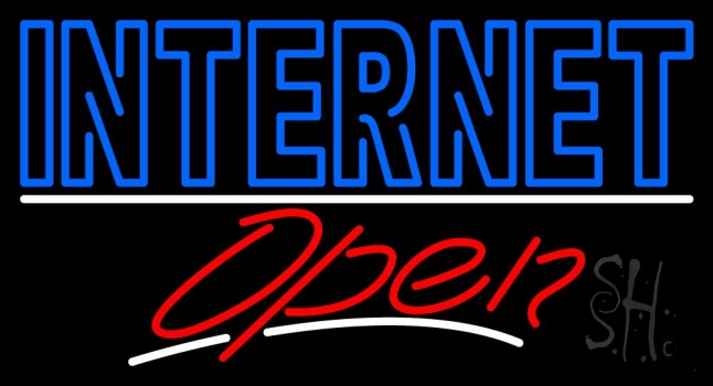 Double Stroke Internet Open Neon Sign