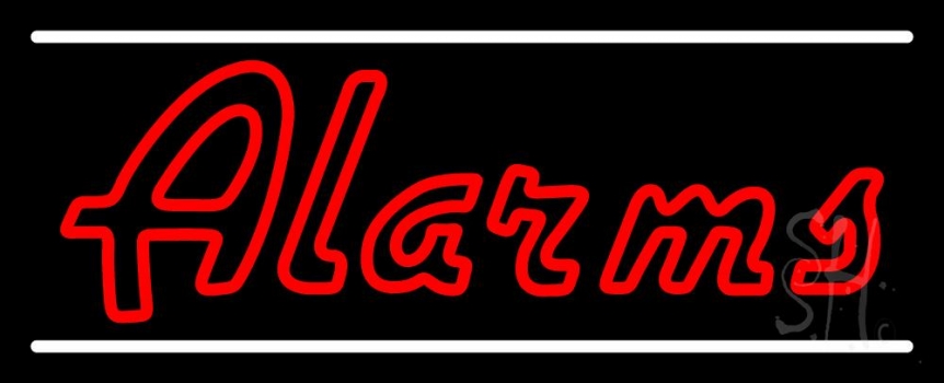 Double Stroke Red Alarms Neon Sign
