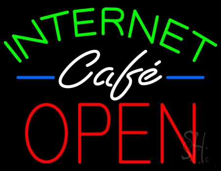Internet Cafe Open Neon Sign
