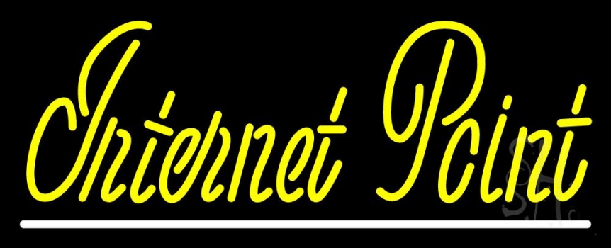 Yellow Internet Point White Line Neon Sign