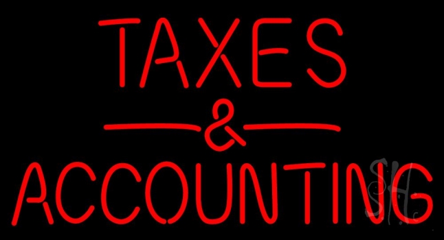 Taxes And Accounting Neon Sign