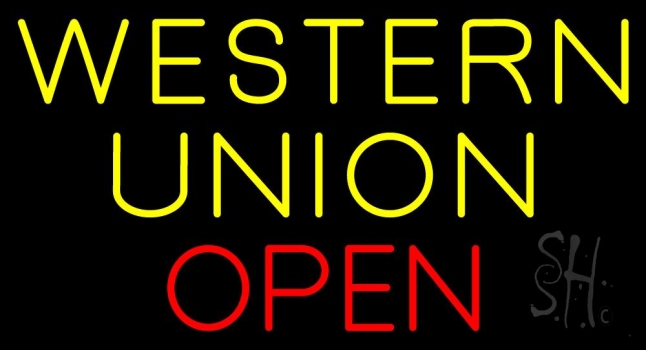 Western Union Open Neon Sign