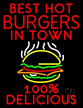 Best Hot Burgers Intown Neon Sign