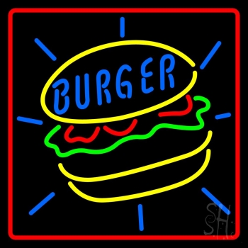 Burger With Border Neon Sign