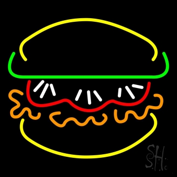 Burger With Vegie Neon Sign