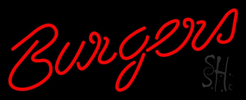 Cursive Burgers Neon Sign