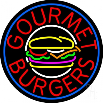 Gourmet Burgers Circle Neon Sign