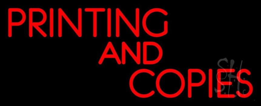 Printing And Copies Neon Sign