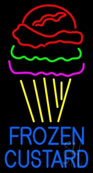 Frozen Custard With Logo Neon Sign