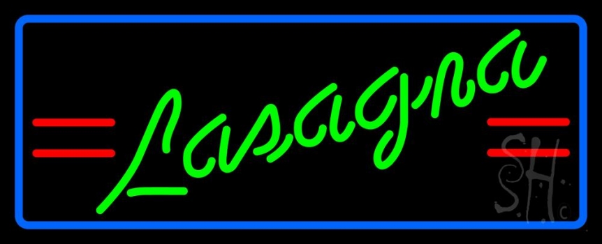 Green Lasagna With Border Neon Sign