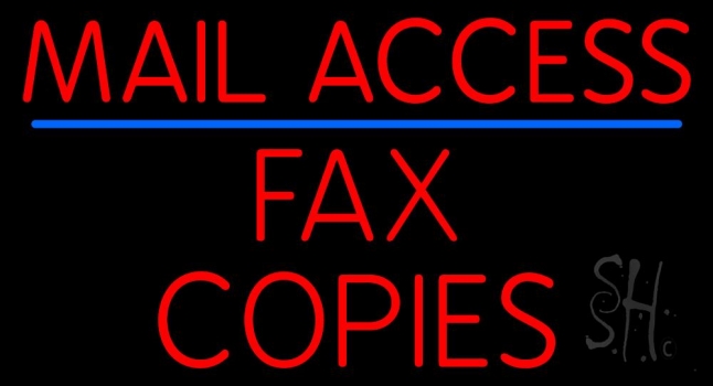Mail Access Fax Copies Neon Sign