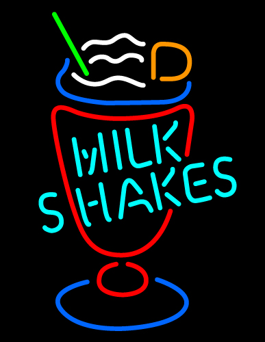 Milk Shakes Inside Glass Neon Sign