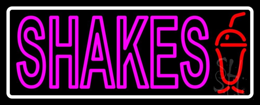 Pink Double Stroke Shakes With Border Neon Sign
