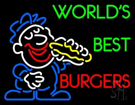 Worlds Best Burgers Neon Sign