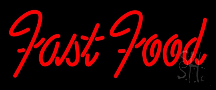 Red Fast Food Neon Sign