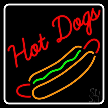 Cursive Red Hotdogs Neon Sign