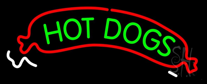 Green Hot Dogs Logo Neon Sign