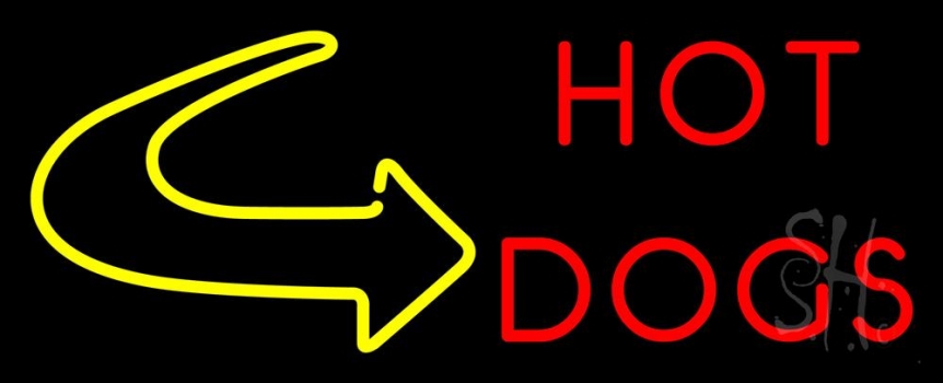 Hot Dogs With Arrow 1 Neon Sign