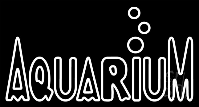 White Double Stroke Aquarium Neon Sign