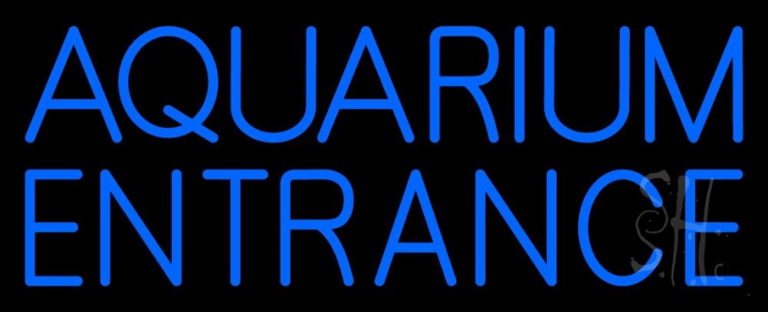 Blue Aquarium Entrance Neon Sign