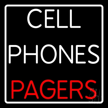 Cell Phones Pagers Block 1 Neon Sign