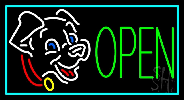 Dog Open 2 Neon Sign