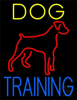 Dog Training Green Border 1 Neon Sign