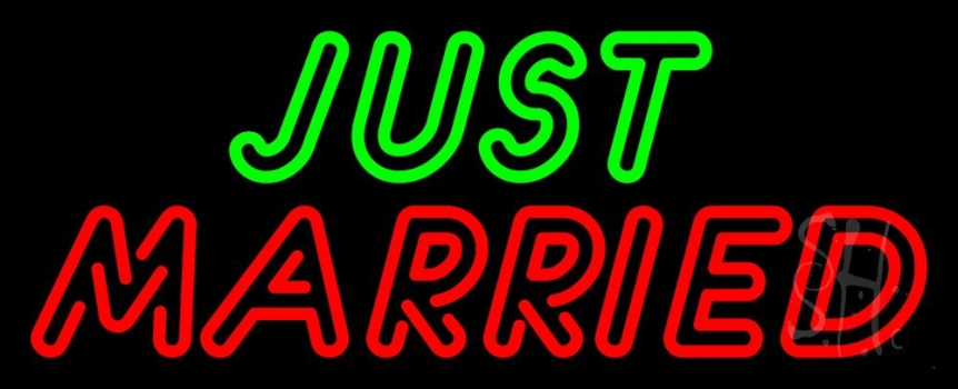Double Stroke Just Married Neon Sign