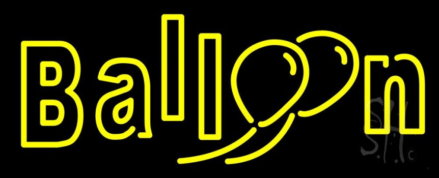 Double Stroke Yellow Balloon Neon Sign