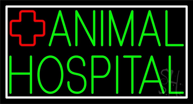 Green Animal Hospital Logo 1 Neon Sign