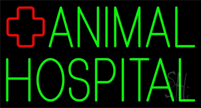 Green Animal Hospital Logo 2 Neon Sign