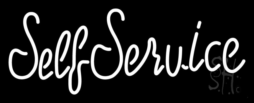 Pink Self Service Cursive 2 Neon Sign