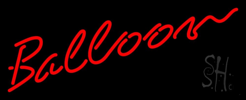 Red Balloon Cursive Neon Sign