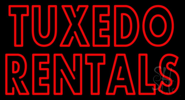 Red Tuxedo Rentals Neon Sign