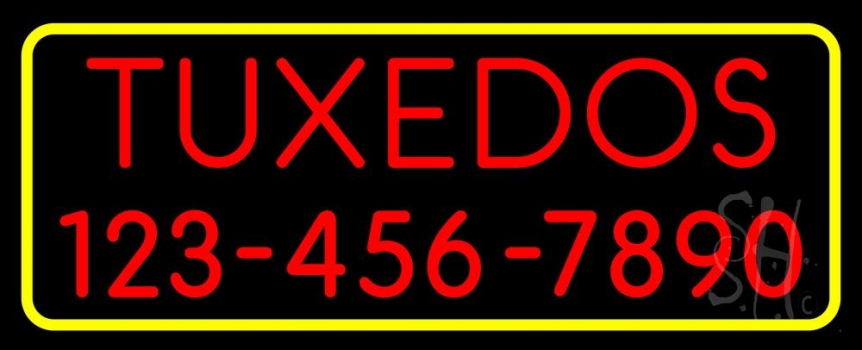 Tuxedos With Phone Number Neon Sign