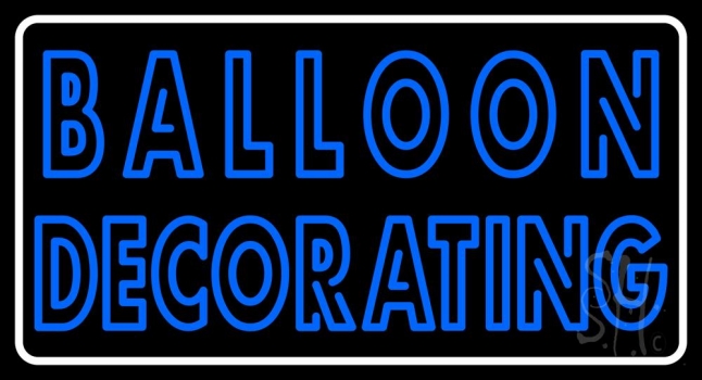 White Border Double Stroke Balloon Decorating Neon Sign