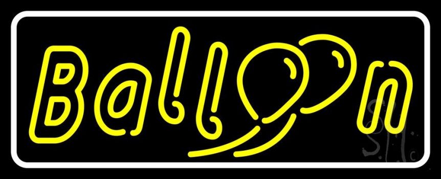 White Border Yellow Balloon Neon Sign
