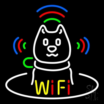 Wifi With Dog Logo Neon Sign