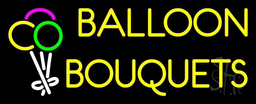 Yellow Balloon Bouquets Neon Sign