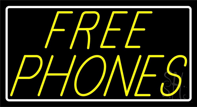 Yellow Free Phone Neon Sign