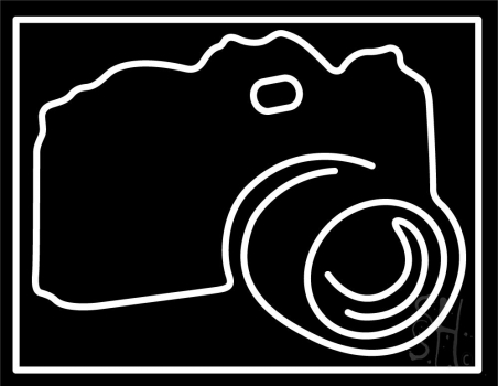 Black Camera Neon Sign