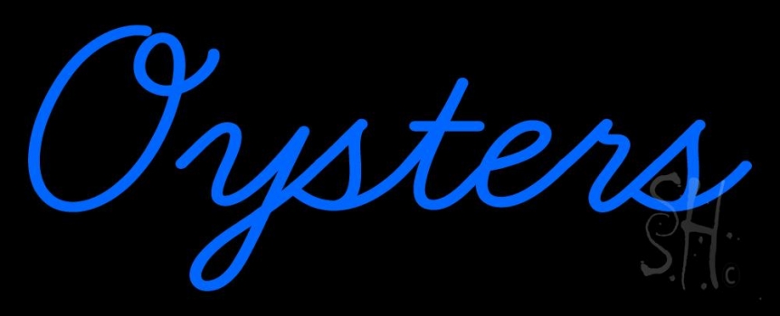 Blue Oysters Cursive Neon Sign