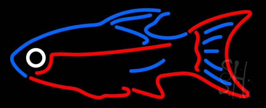 Blue Red Fish Neon Sign