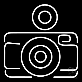 Camera In White Neon Sign