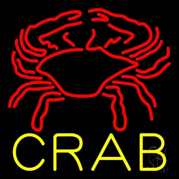 Crab Block With Logo 2 Neon Sign