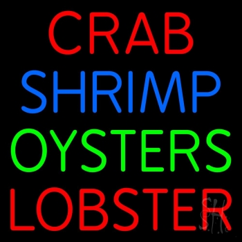 Crab Shrimp Lobster Oyster Neon Sign