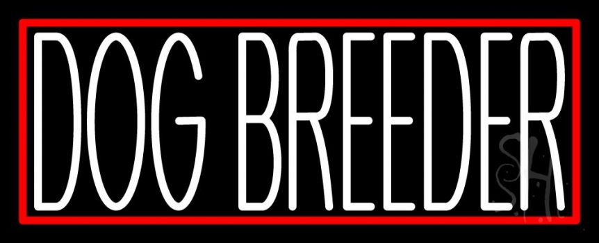 Dog Breeder With Border Neon Sign